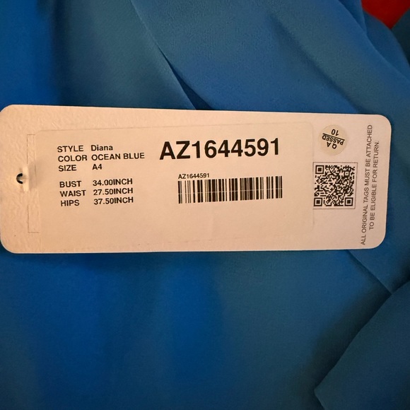 7. Azazie Blue Sleeveless Wrap Maxi Dress - Picture 4 of 6